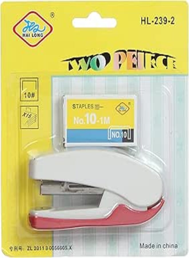 Hai Long 239-2 Small Plastic Stapler and Staples, Multi color